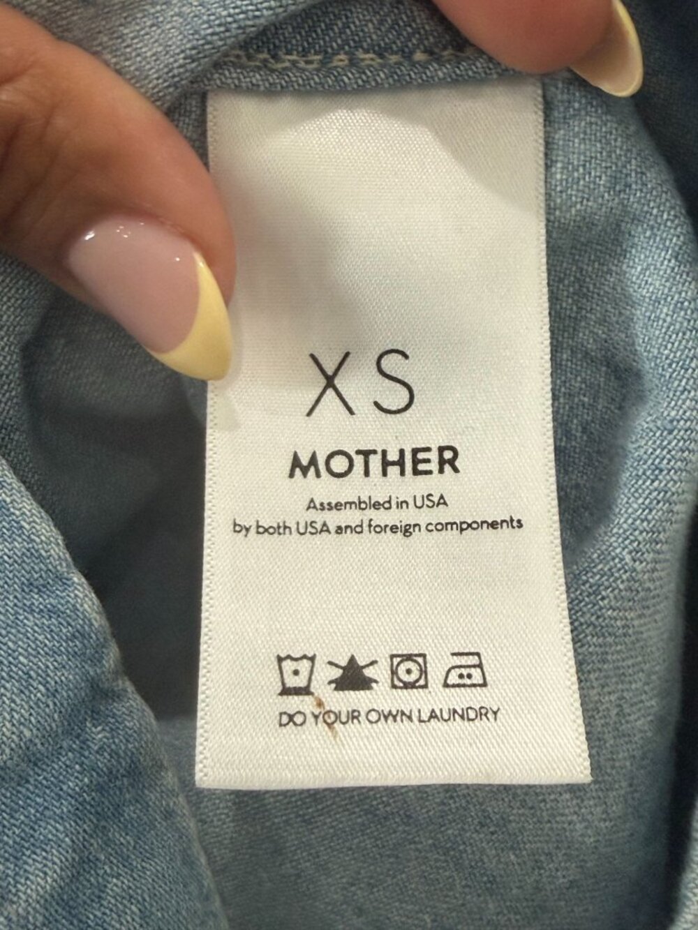 Mother Womens Embroidered Denim Shirt XS "All My Exes" Light Wash - Picture 6 of 11